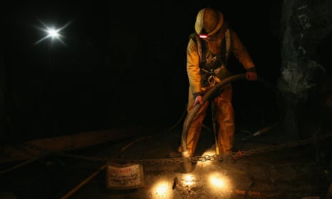 A worker in South Crofty tin mine