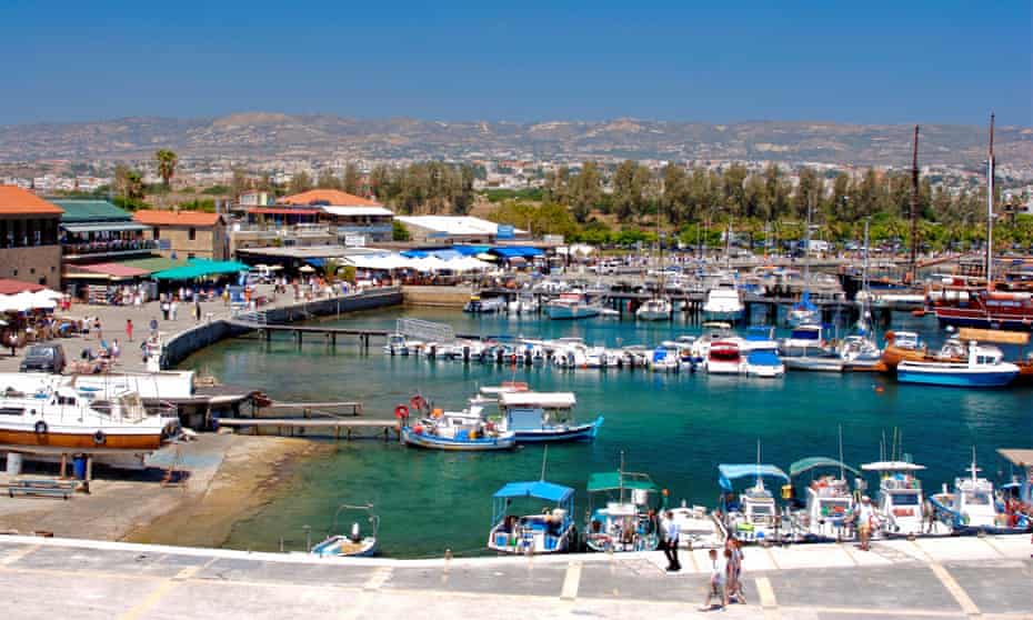 Paphos town and harbour.