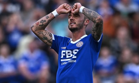 Leicester’s James Maddison looks disappointed after failing to score against Crystal Palace