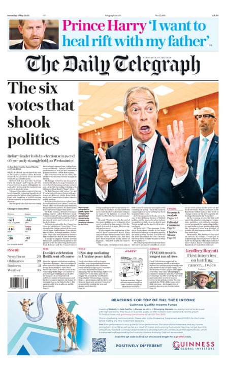 Daily Telegraph front page, 3 May