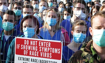 Junior doctors protest in London during April.