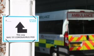 A sign pointing the way to a coronavirus unit at University College hospital in London