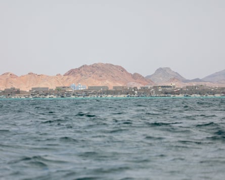 A view of a village on the coast of Yemen.
