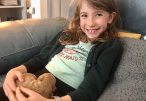 Donna Ferguson’s daughter Flora photographed with her new puppy, Rosie.