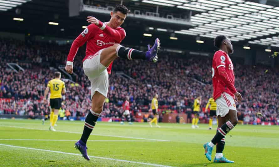 Cristiano Ronaldo reacts with frustration after a missed chance in Manchester United’s 0-0 draw with Watford