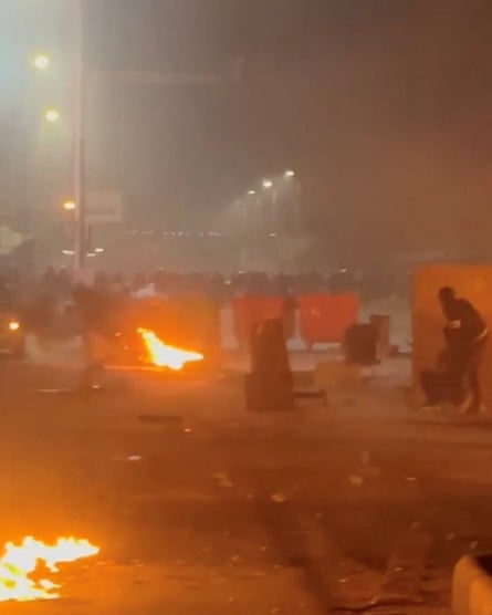 Protesters gather at Mashhad, Razavi Khorasan province, Iran, in this screengrab from social media
