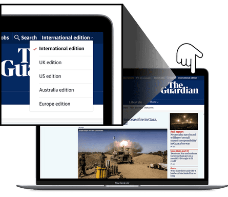 From the dropdown menu on the top right of the screen, choose one of our five editions.