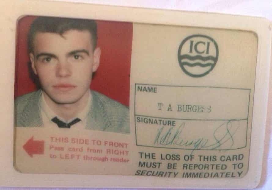 Tim Burgess’s ID card when he worked at ICI Runcorn.