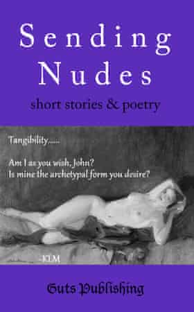 Book cover: Sending Nudes featuring a haiga by poet Karla Linn Merrifield.