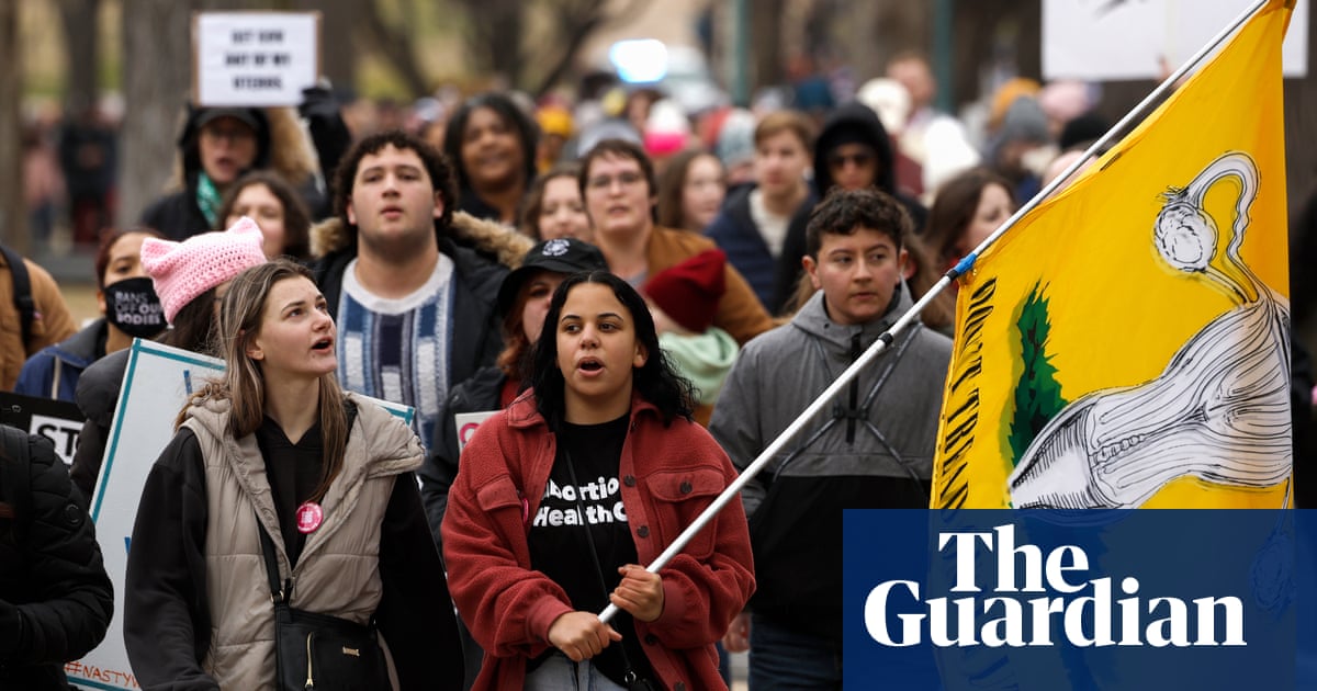 Women’s March draws thousands across US after Roe v Wade overturned