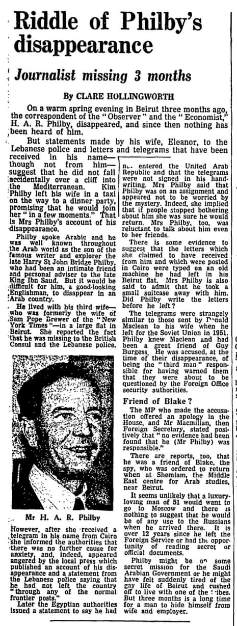 Clare Hollingworth’s Guardian story which was published on 27 April 1963.