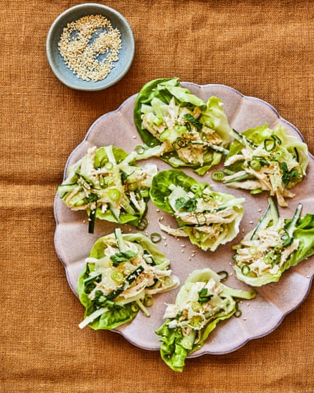 tori no gomae (chicken cups with sesame dressing)