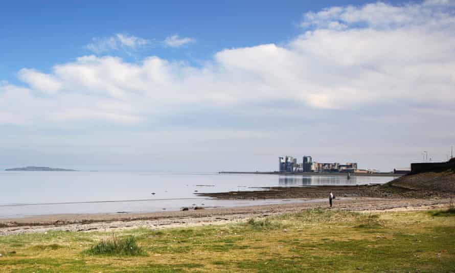 View of Granton harbour from the beach