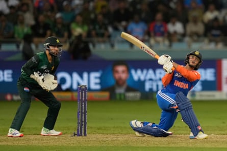 Abhishek Sharma in action against Pakistan