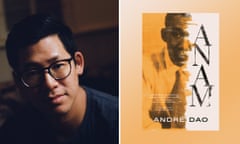 Composite image of author André Dao and his book Anam