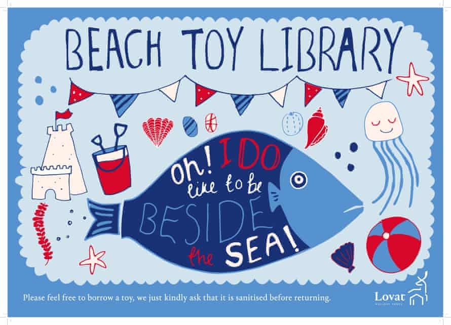 A poster for the Beach Toy Library at Lovat Parks