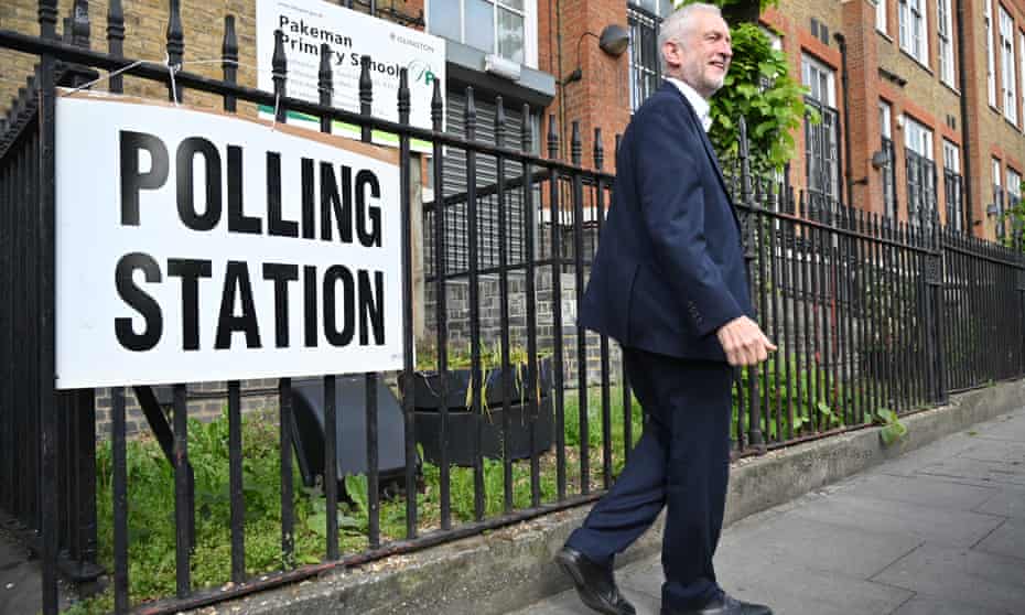 Jeremy Corbyn voting in European elections