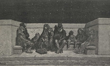 Asleep Under the Stars (1890) from Gustave Doré’s and Blanchard Jerrold’s Doré’s London: London, a Pilgrimage. Photograph: © The British Library Board.