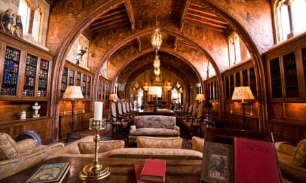 The gothic-style dining room at Hearst Castle.
