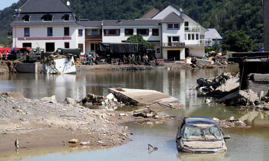 Floods on the Ahr River, Rech, Germany, 21 July 2021.