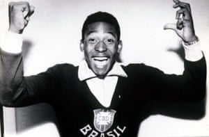 Pelé is jubilant after scoring twice in the 1958 World Cup final.