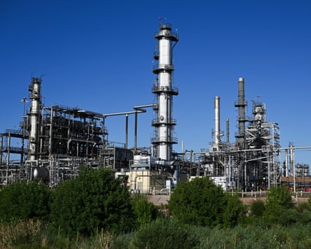 An oil refinery.