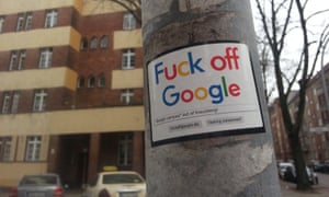 A sticker protesting against the new campus.