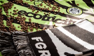 Forest Green Rovers prototype kit made from coffee waste<br>Handout photo provided by Forest Green Rovers. League Two Forest Green are continuing their “adventure in alternative materials” as they prepare to line up in a kit made out of coffee grounds. Issue date: Wednesday February 24, 2021. PA Photo. See PA story SOCCER Forest Green. Photo credit should read: Forest Green Rovers/Handout/PA Wire. NOTE TO EDITORS: This handout photo may only be used in for editorial reporting purposes for the contemporaneous illustration of events, things or the people in the image or facts mentioned in the caption. Reuse of the picture may require further permission from the copyright holder.