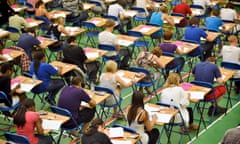 Students taking an exam