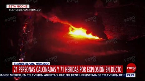 Aerial footage shows scale of Mexico fire after pipeline explosion - video