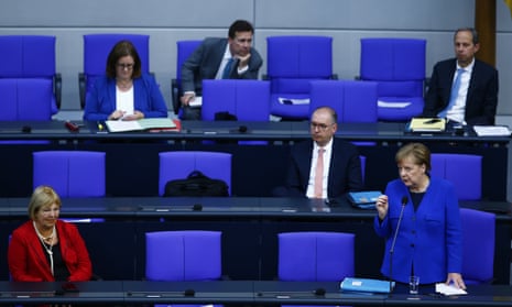Angela Merkel speaking in the Bundestag