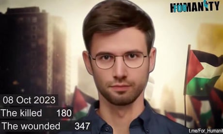 A deepfake newscaster