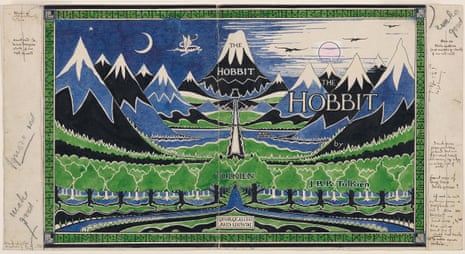 Dust jacket of The Hobbit by JRR Tolkien.