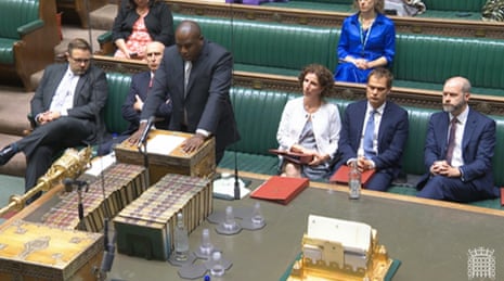 David Lammy making his statement to MPs