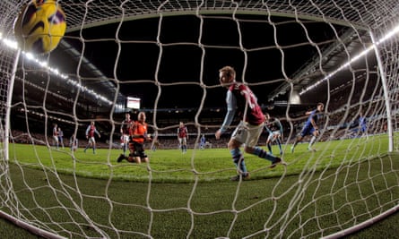 Branislav Ivanovic scores the third of Chelsea’s E-I-G-H-T goals against Aston Villa in December 2012