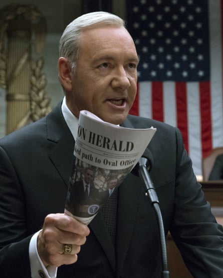 Kevin Spacey as Frank Underwood in House Of Cards.