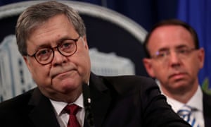 William Barr speaks at a news conference on 18 April 2019.
