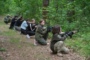 Teenagers take part in a two-day military training in Lviv