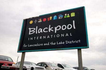 A sign outside Blackpool airport