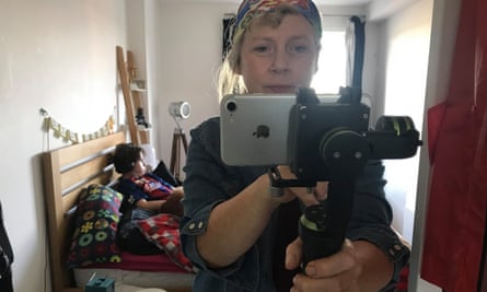 Mapplebeck filming using an iPhone