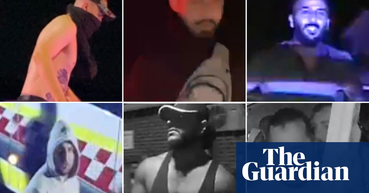 Sydney church riot: images of 12 men released as police look for up to 50 people