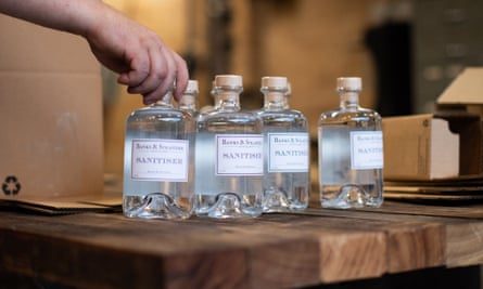 Hand sanitiser made by a Sydney distillery during the coronavirus crisis