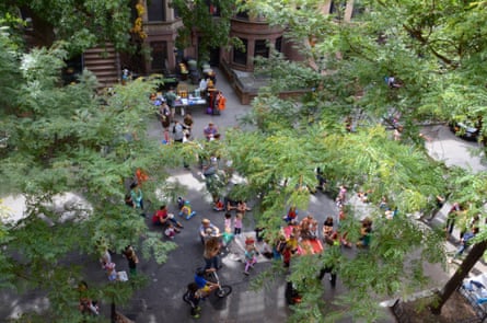 A block party in Brooklyn, New York.