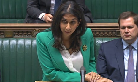 Suella Braverman giving a statement on the Rwanda judgment in the House of Commons