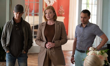 From left Jeremy Strong, Sarah Snook and Kieran Culkin in Succession.