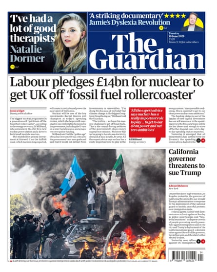 Guardian front page