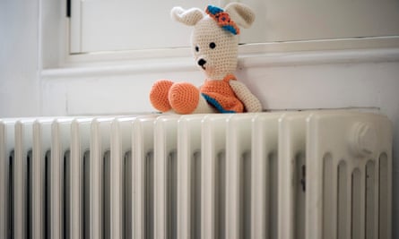 A cuddly toy on a radiator