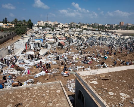 A destroyed camp in Gaza.