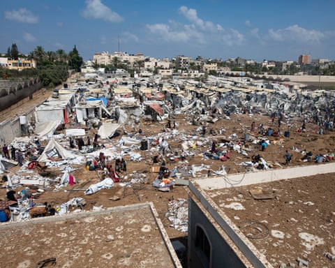 A destroyed camp in Gaza.