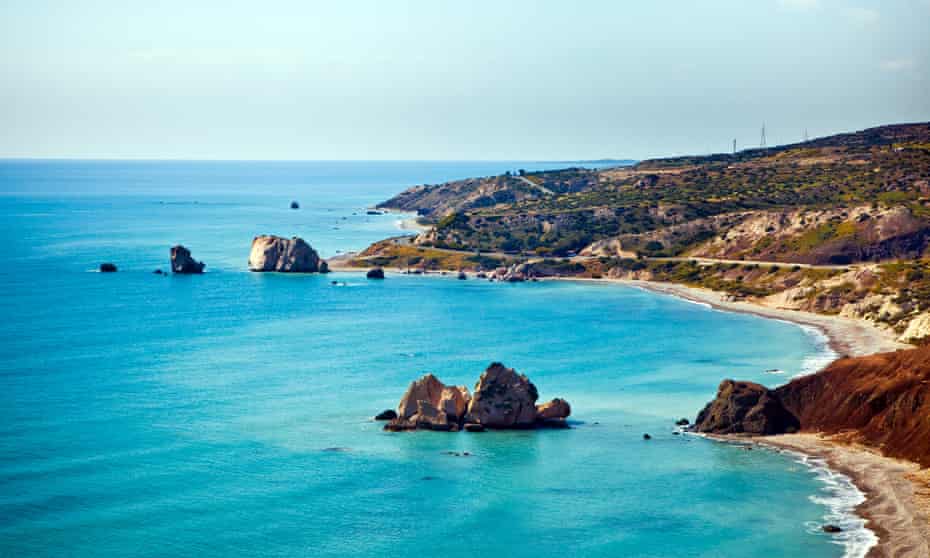 The beach of Paphos, Cyprus, where Aphrodite was born amongst dwarf hippopotami and tiny elephants.
